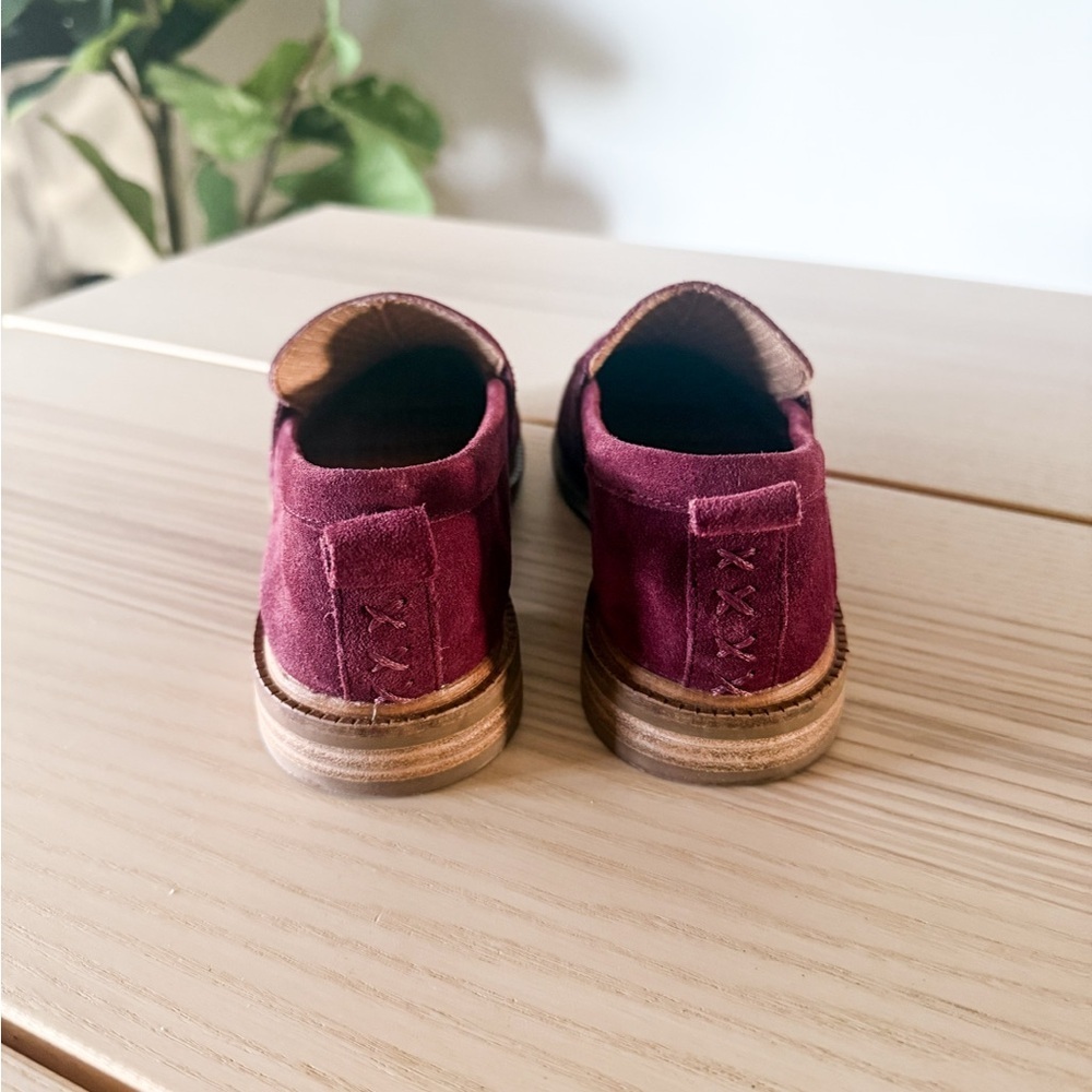 Kelsi Dagger Brooklyn Lens Penny Loafers Garnet Suede Women’s 5.5 Burgundy Wine - Picture 6 of 8